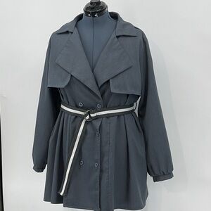 DAI KE JIAO Elegant Gray Women's LIGHT Coat NO TAG SEE MEASUREMENTS FOR SIZE